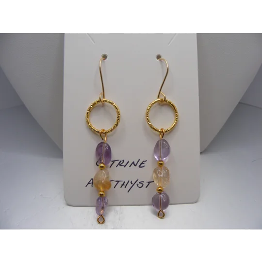 Amethyst and Citrine earrings