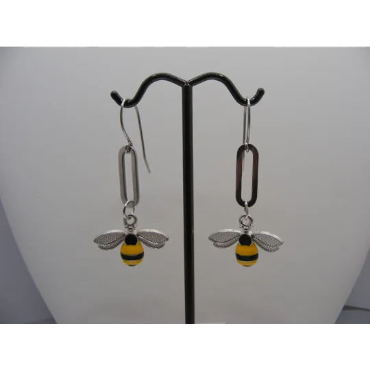 Bee charm earrings