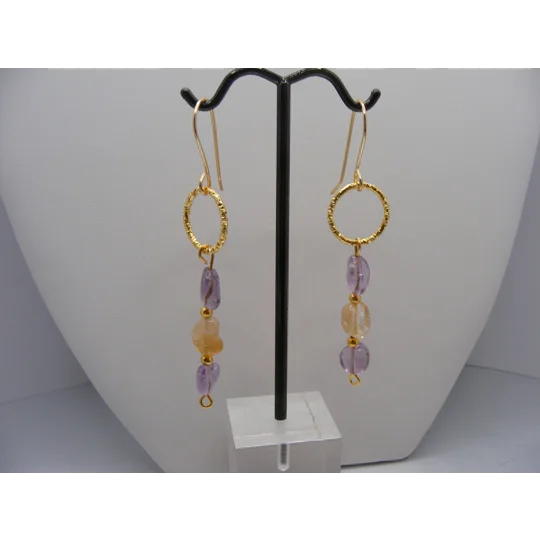 Amethyst and Citrine earrings