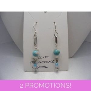 Howlite and Moonstone Turquoise Earrings