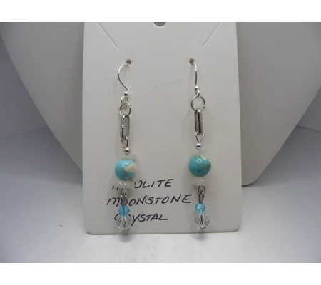 Howlite and Moonstone Turquoise Earrings