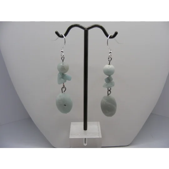 Matte and Polished Amazonite Earrings