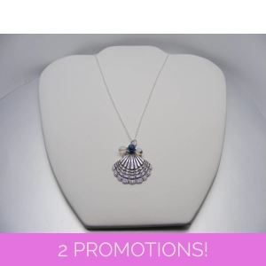 Pewter Shell w/ Opalite and a Glass Pearl