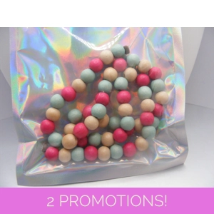 Hand Dyed Wood Beads -  16