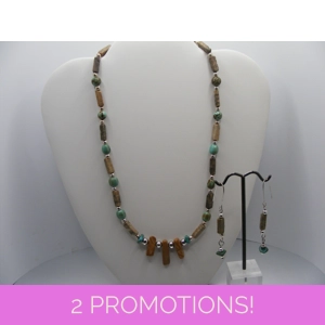 Native American Inspired Feldspar and Magnasite necklace set