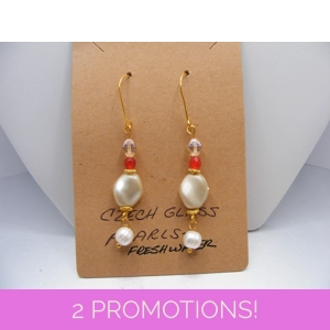 Vintage Baroque Gass Pearl earrings