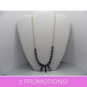 Graduated Hematite Stone Multi-Color Stick Necklace