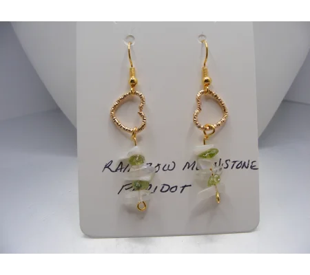 Moonstone and Peridot earrings