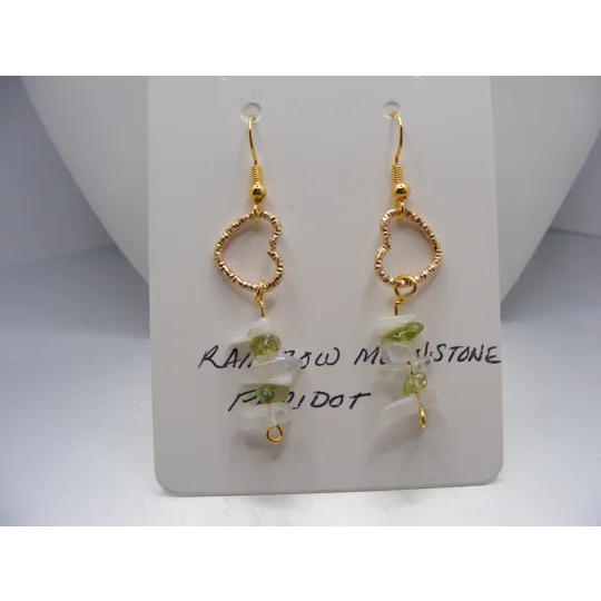 Moonstone and Peridot earrings