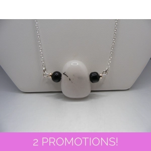 Dendritic Opal and Onyx Necklace