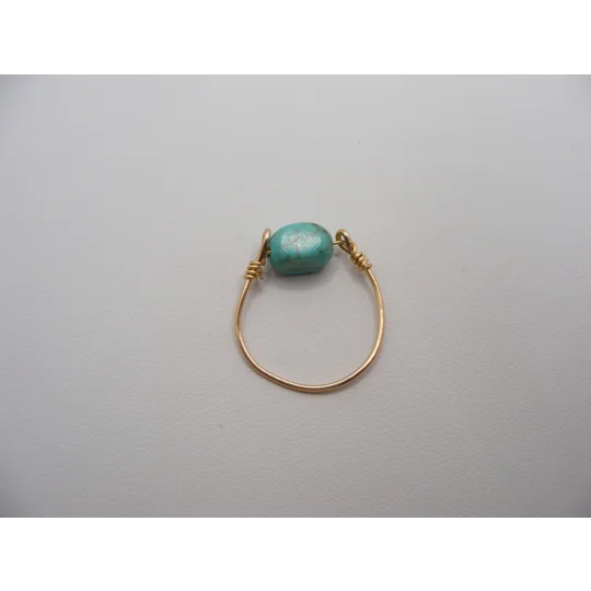 Turquoise Magnesite Line Ring - Size 6