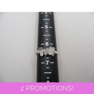 White Quartz Line Ring - Size 6 1/2