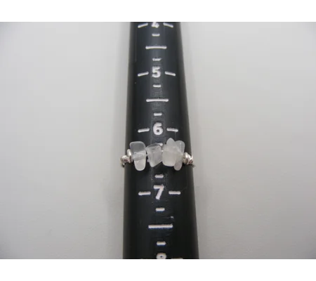White Quartz Line Ring - Size 6 1/2