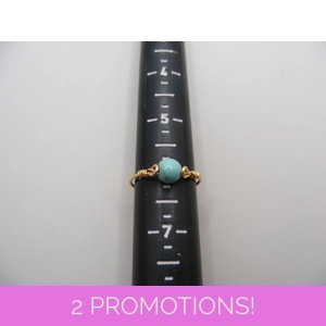 Magnesite Turquoise Line Ring - Size 6