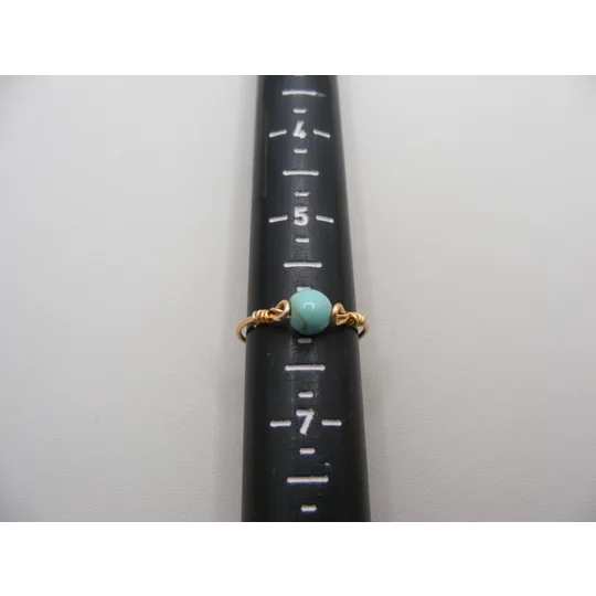 Magnesite Turquoise Line Ring - Size 6
