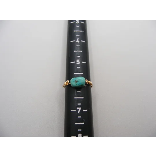Turquoise Magnesite Line Ring - Size 6