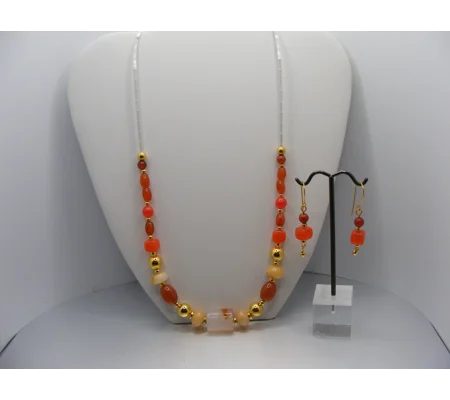 Agate and Czech Glass Necklace set