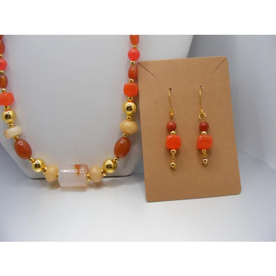 Agate and Czech Glass Necklace set