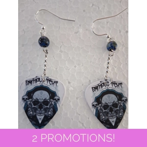 Twisted Bar and Sodalite Guitar Pick earrings