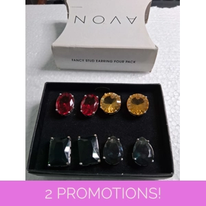 AVON Vintage Fancy Stud Earrings - 4 Pair