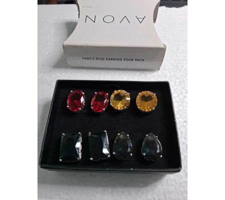 AVON Vintage Fancy Stud Earrings - 4 Pair