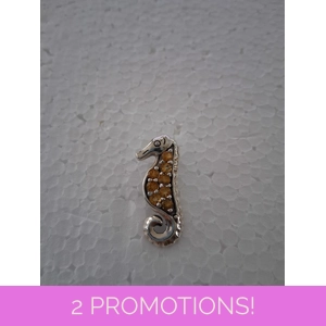 Citrine Seahorse Pendant - 925 Silver