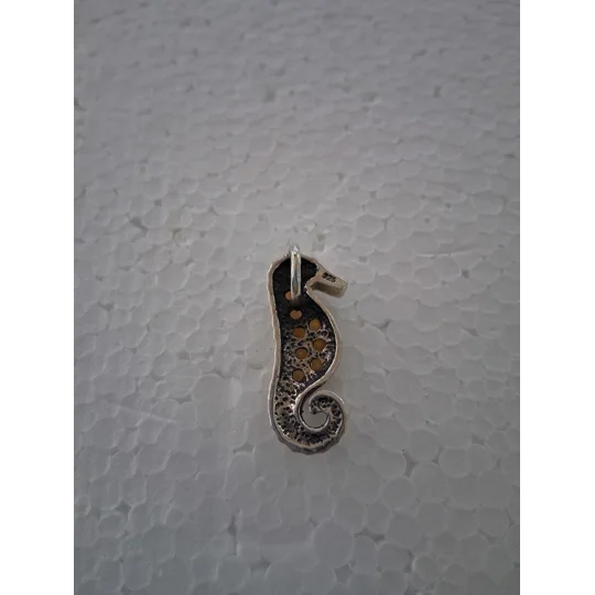 Citrine Seahorse Pendant - 925 Silver