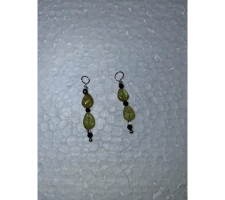 Peridot and Black Spinel earring jackets