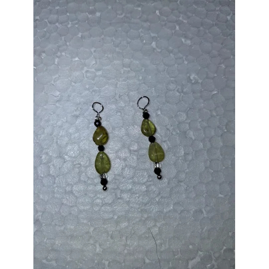Peridot and Black Spinel earring jackets