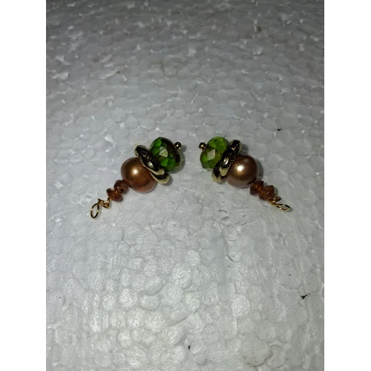 Hoop Earrings with Charm Drops - Pearl