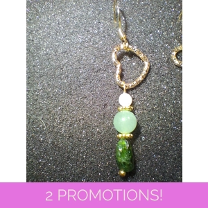 Ethiopian Opal, Chrome Diopside and Aventurine Heart earrings