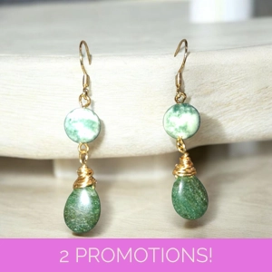 Tree Agate and Aventurine earrings