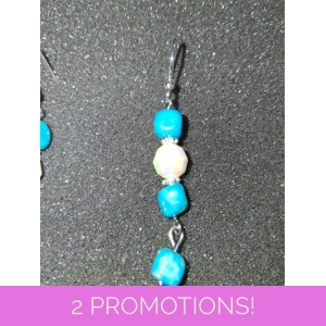 Vintage Czech Glass and Howlite Turquoise earrings