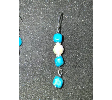 Vintage Czech Glass and Howlite Turquoise earrings