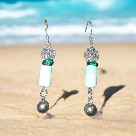 Aventurine and Czech Glass earrings