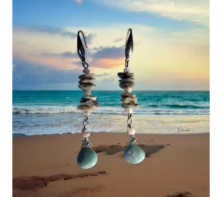 Larimar necklace and earrings