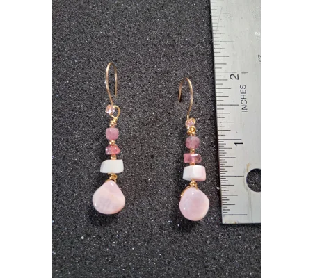 Pink Opal and Pink Tourmaline earrings