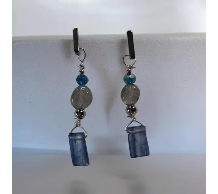 Kyanite and Labradorite earrings