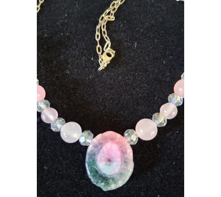 Solar Quartz + Quartzsite + Crystal Necklace