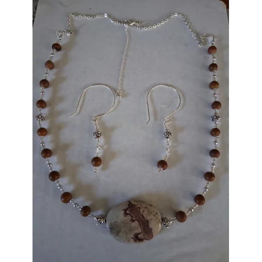 Who Let the Cat Out Necklace set Silvertone