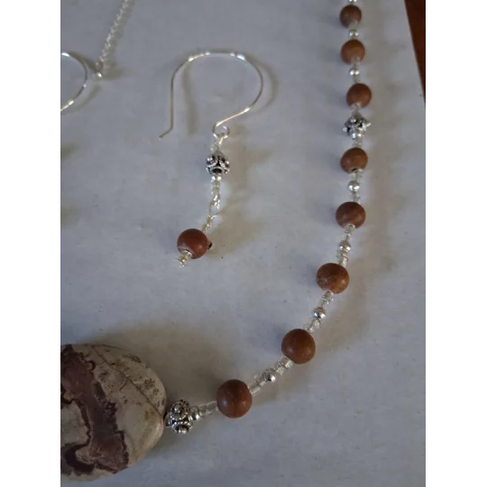 Who Let the Cat Out Necklace set Silvertone