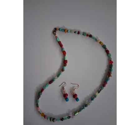 Kitchen Sink Beaded Necklace set 20" Copper