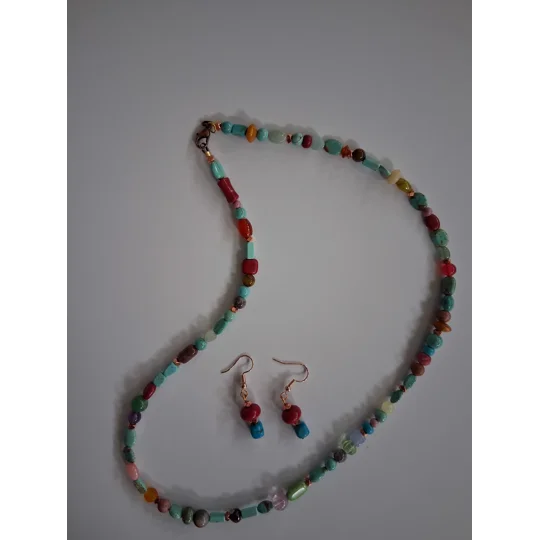 Kitchen Sink Beaded Necklace set 20" Copper