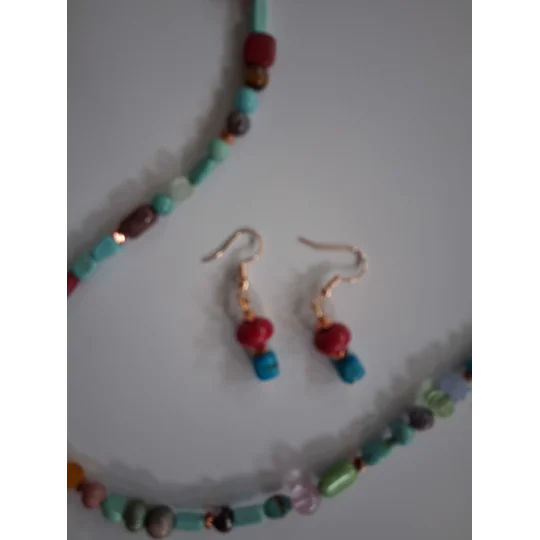 Kitchen Sink Beaded Necklace set 20" Copper