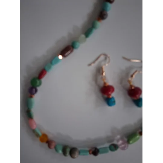 Kitchen Sink Beaded Necklace set 20" Copper