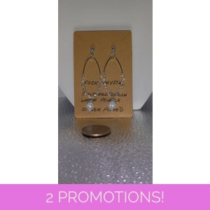 Rock Crystal and Cultured Pearl Earrings