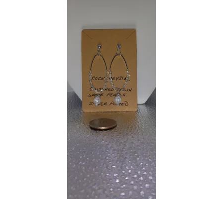 Rock Crystal and Cultured Pearl Earrings