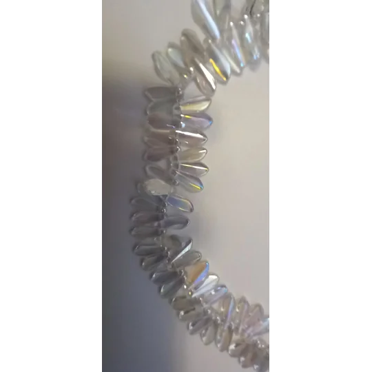 Clear Iridescent Daggers 16" Strand