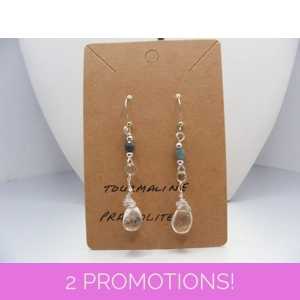 Presiolite and Tourmaline Earrings