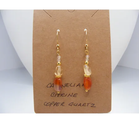 Citrine and Carnelian Earrings